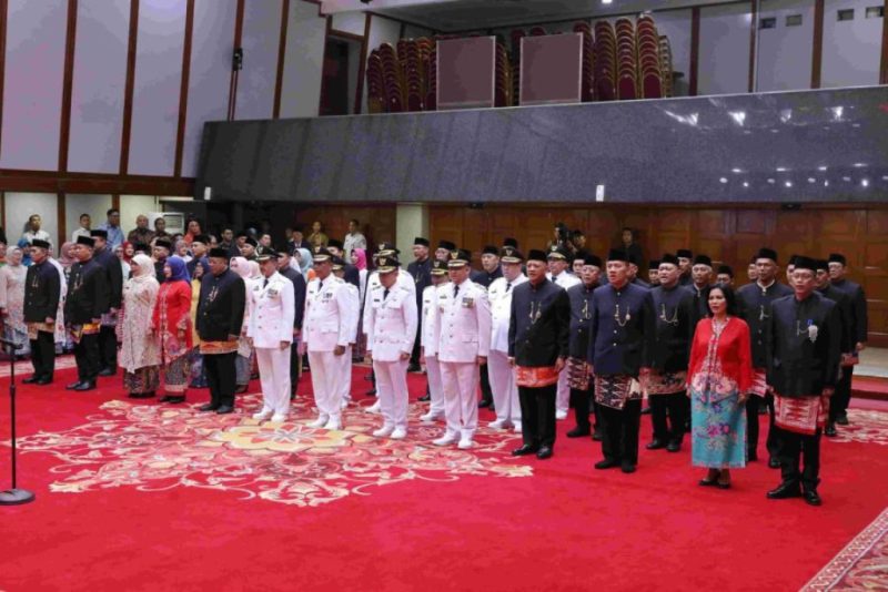 Foto : Suasana pelantikan 59 pejabat eselon II Pemprov DKI Jakarta di Balai Kota DKI.